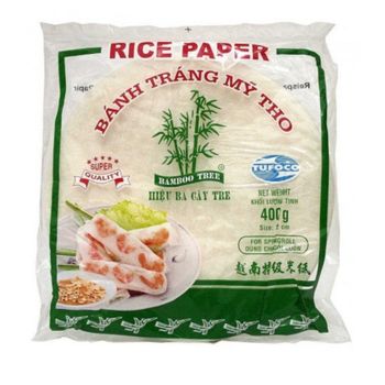 Bamboo Tree Rice Paper 22cm (SpringRoll) 400gm Size 22cm Weight 400gm Texture Delicate, Crisp Form Ready To Eat Rice Paper - Smart Agri GmbH - Germany
