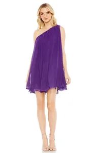 Sleeveless One Shoulder Chiffon Short Wedding Cocktail Dresses - Shanghai Qingpu District Yilan Clothing Store - China