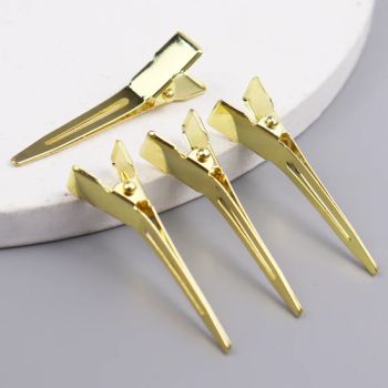 Gold Stainless Steel Hair Clip Pins Barber Styling Sectioning Hair Salon Alligator Metal Hair Clips - Guangzhou Yuntesi Hairdressing Products Co., Ltd. - China