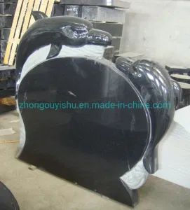 Granite Tombstone Headstone Monument with Dolphin Statue - Quyang Zhongou Yishu Marble Sculpture Manufactory - China