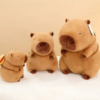 Cute Capybara with Backpack Plush Toys Sitting Lovely Cartoon Animals Stuffed Dolls Sofa Plush Pillows Holiday Gift - Skylark Network Co., Ltd. - China
