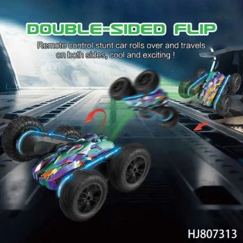 New Upgraded Strip Lights and Headlights Car Toys Double-Sided 360° Rotating 4WD Remote Control Car RC Cars Stunt Toys Gift - Hengjun Plastic Toys Manufactory - China