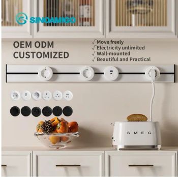 Sinoamigo Adjustable Movable Socket Electric Wall Socket with 3 AC Outlets Combination Power Track for Kitchen Railway Use Extension Socket - Zhejiang Sinoamigo Electrical Co., Ltd. - China