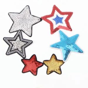 Mix Colors Glitter Sequined Star Embroidery Iron on Patches Sequins Star Applique for Clothing Garment - Phoenix Flame Holdings Limited - China