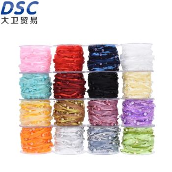 Chiffon Wrap Roll Plastic Pearls Beaded Ribbon for Birthday Party Bouquets Wedding Clothes - DSC Xiamen Enterprise Pte Ltd. - China