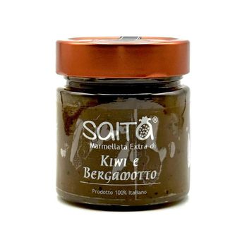 Top Quality Italian Kiwi and Bergamot Extra Jam SAITA with only natural ingredients 250gr - SAITA - Italy