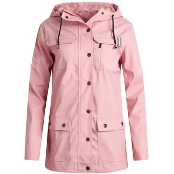 Womens Rain Jacket Lightweight Trench Coat with Adjustable Hood - Fuzhou Changtai Textile Co., Ltd. - China