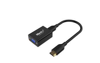 Black-I HDMI To VGA Converter, Model Name/Number: BI_HDV Brand Black-i Chipset Ag6200 Cable Length 15 Cm Surface Finish - Blackcat India - India