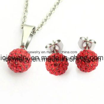 Stainless Steel Fashion Shamballa Crystal Jewelry Set Earring Pendant Necklace - Guangzhou IO Jewelry Co., Ltd. - China