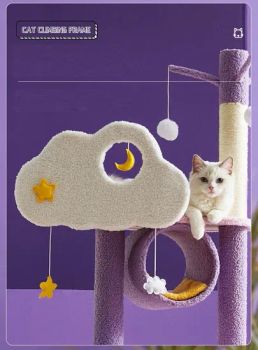 Wholesale Custom Purple Cat Scratching Post Tree Scratcher Sisal Pet House - Dalian Eastland International Trading Co., Ltd. - China