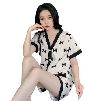Plus Size Women Cartoon Short Sleeve Shorts Pajama Set - GOOD SELLER CO.,LTD - China