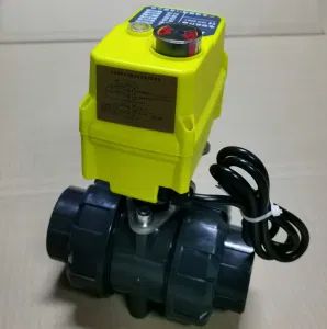 Motorized UPVC Double Union Ball Valve for Water Treatment Origin China Standard ISO7/1 Trademark suntex Function Shut off - Suntex Import & Export Trading Co., Ltd. - China