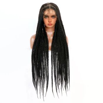 Full Lace Wig with Synthetic Straight Long Hair - Customizable Colors - Xuchang Fuze Trading Co., Ltd. - China