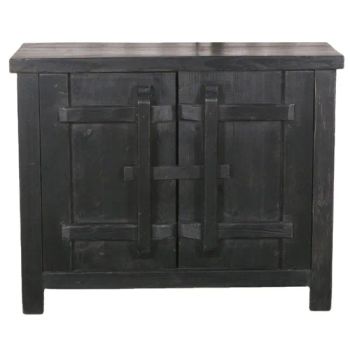 Contemporary Black Pine Cabinet with Double Doors for Storage - Shandong Fenghe Furniture Co., Ltd. - China