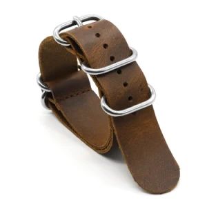 Factory Price 22mm Vintage Leather Watch Bands Nato Leather Watch Straps for Men - Foshan Ringnok Leather Industry Co., Ltd. - China