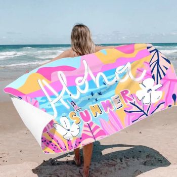 Microfiber Customization Beach Towels Custom Logo Sand Free Towel Lightweight and Absorbent Solid Color - Gongyi Miracle Trading Co., Ltd. - China