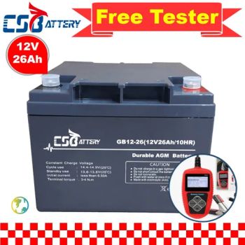 Csbattery 12V 26ah Maintenance Free AGM Bateria for Home-Use-Storage/Solar/Automotive/Sump&Sewage-Pumps/Power Bank/Amy - CSBattery Energy Co., Limited - China
