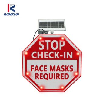Road Safety Illuminated Solar Traffic Warning Sign LED Light Octagonal - Xuzhou Runkun Aluminum Industry Co., Ltd. - China