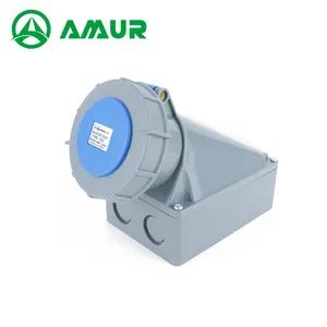 New IP67 3p+E 125A Red Electric Surface Mount Industrial Wall Socket - Wenzhou Amur Electric Co., Ltd - China