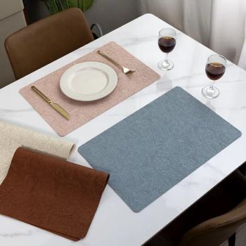 Elegant Square Dining Table Mats - Classic PVC Leather Placemats - Taizhou real houseware Co., Ltd - China