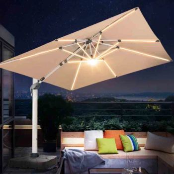 with Light LED Patio Charger Power Panel Outdoor for Lights Parts Charged Fan Powered Offset USB Sun Bank Solar Umbrella - Hangzhou Longwin Industry Limited - China