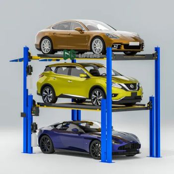 Hydraulic 4 post car parking lift triple stacker vertical warehouse storage equipmen car parking system - QINGDAO GG LIFTERS CO., LTD. - China