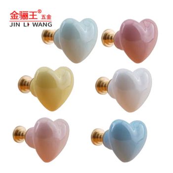 Heart Shaped Ceramic Handle Furniture Closet TV Cabinet Handle Pull - Jiangxi Jin Bai Cheng Hardware Products Co., Ltd. - China