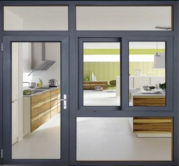Rectangular Aluminium Glass Door Frame Type Outdoor Style Rectangular Open Style Hinged Frame Thickness 20 mm Dimension/Size 8X5 Feet - B S Windows Solution - India