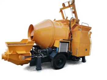 Hydraulic S Valve Concrete Pump with Mixer Drum in Construction Site - HANGZHOU TOB ENGINEERING MACHINERY CO., LTD. - China