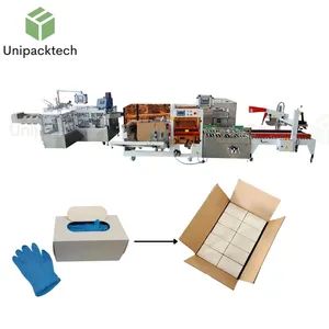 Full Automatic Box Case Carton Sealing Cartoning Machine for Bulk Gloves - Unipack Packaging Technology Co., Ltd - China
