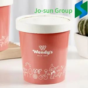 Colorful Logo Design Disposable 8oz 12oz 16oz Ice Cream Bowl Ice Cream Kraft Paper Cup Bucket - Anhui Jiushun Photoelectric Technology Co., Ltd. - China