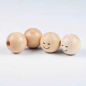 Natural Smile Face Wood Beads Doll Head Children Wood Toys - Tiantai Hefeng Craft Manufactory - China