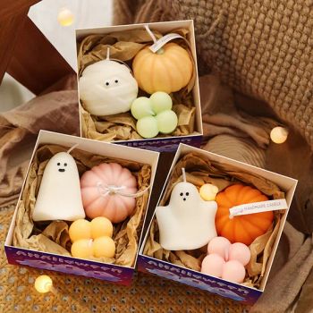 Halloween-Themed Scented Candle Souvenirs in Ghost Gift Box Color White Origin China Size 5.5*6.5cm Model NO. LZ078 Flavor - Yiwu Renrui E-commerce Business - China
