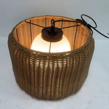 High Quality Classic Design Kitchen Dinning Room Bamboo Jute Rantten Pendant Lights Round Lantern Lamp Hand Knitted Lights - Zhongshan Greaton Lighting Technology Co., Ltd. - China