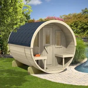 Outdoor Cedar Wooden Barrel Sauna and Steam Combined Room for Famly - Ganzhou Jizhi Fumniture Manufacturing Co., Ltd - China