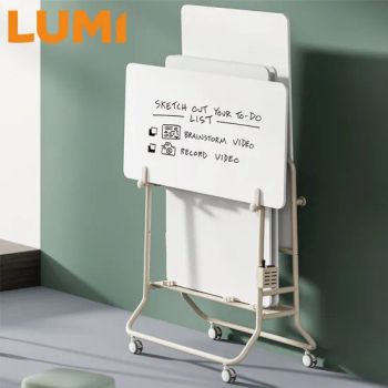 Rolling Dry Erase Board Wholesale OEM ODM Mobile Whiteboard Cart on Wheels Office Use with Two Whiteboards and Storage - Lumi Legend Corporation - China