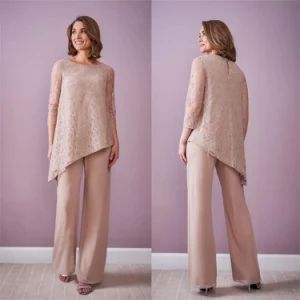 Full Sleeves Lace Mother of The Bride Dress Pants Long Party Evening Dresses W308 - Suzhou Leader Apparel Co., Ltd. - China