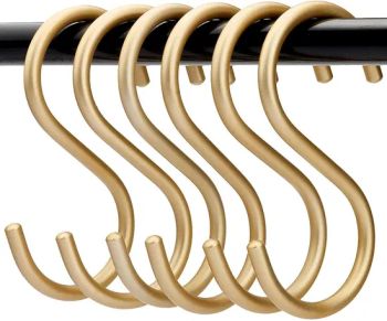 Gold S Hooks for Hanging Heavy Duty Alloy Utility Hook for Closet Organization Kitchen Pots Pans Bathroom Towels Garage Tools and Home Decor - Hangzhou Jiansen Hardware Co., Ltd. - China