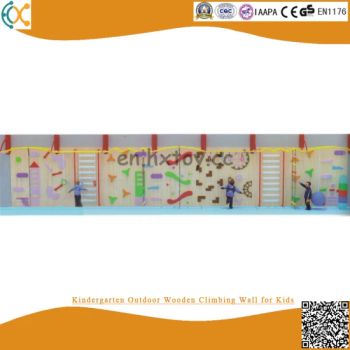 Kindergarten Indoor/Outdoor Wooden Climbing Wall Equipment for Kids - Wenzhou Haoxiang Amusement Toys Co., Ltd. - China