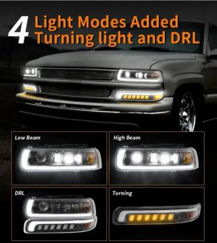 DOT Certified Turn Signal Light + Bumper Corner Headlight for Chevrolet Silverado 2500 HD 3500 Suburban Tahoe - Shenzhen Gluheit Technology - China