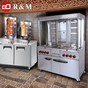 Automatic Turkish Stainless Steel Shish Shawrma Sharwama Adana Mini Doner Kebab Robot Maker Making Shawarma Machine Grill Gas Electric Chawarma Burner for Sale - Guangzhou R&M Machinery Co., Ltd. - China