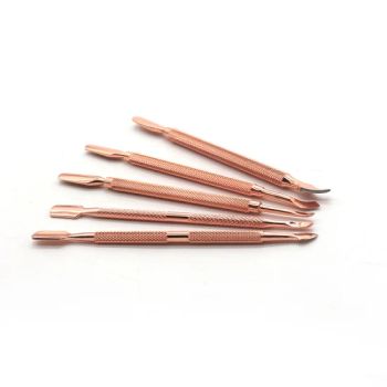 6 Styles Stainless Steel Nail Art Cuticle Pusher Double Head Rose Gold Dead Skin Cleaning Remover Files Manicure Care Tool - FUZHOU LIWANG ELECTRONIC TECHNOLOGY CO., LTD. - China