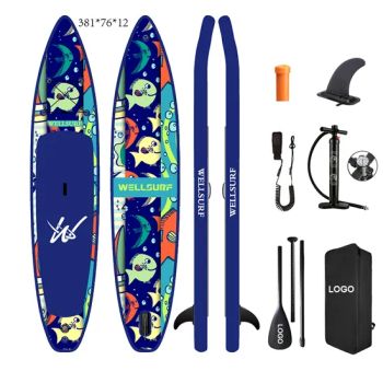 High Quality 12.6FT 381cm New Design Inflatable Isup Racing Stand up Surfboards Watersports Fishing Paddle Board - Weihai Carnival Sports Goods Co., Ltd - China