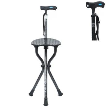 Portable Elderly Disabled Folding Walking Aids Cane Stick with Seat - Guangzhou Topmedi Co., Ltd. - China
