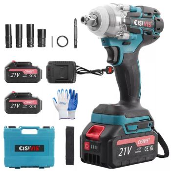 Cisivis 21V Cordless Impact Wrench Electric Brushless Impact Gun with 2 Batteries and One Charger Power Wrenches Impact Driver Tools Set Wrench Set - Wuhan Zhongwei Liancheng International Trade Co., Ltd. - China