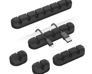 Black Silicone Self-Adhesive USB Cord Organizer Auto Nightstand Office Home Wire Management Cable Cable Management Accessories - Wenzhou Quanguan Electric Co., Ltd. - China