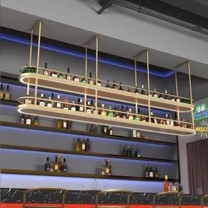 Modern Stainless Steel Wine Rack with Glass Holder Showcase Type Artistic Condition New Model NO. none Wood Type Other Appearance Modern - Guangdong Wine Decoration Warehouse Cellar Engineering Co., Ltd. - China