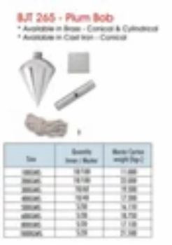 Cast Iron Plumb Bobs, For Industrial Type Conical Shape Conical Brand Black Jack Weight customized Material Cast Iron Application - Black Jack India Private Limited - India