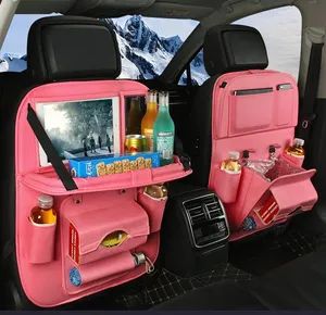 Luxury Pattern PU Leather Car Backseat Organizer Storage Baskets with Tray - Shanghai Autobuy Industry (Group) Co., Ltd - China