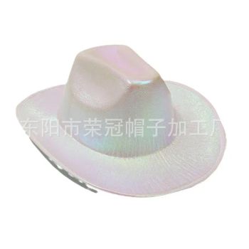 Halloween Party Black Rainbow LED Cowboy Hat with 14 Lights - Dongyang Rongguan Hat Processing Factory - China